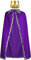 Cappotto da regina in velluto + corona re regina per donne e uomini, Halloween, adulti, feste a tema, teatro, carnevale, carnevale, accessori (125 cm/49,2 pollici, viola)