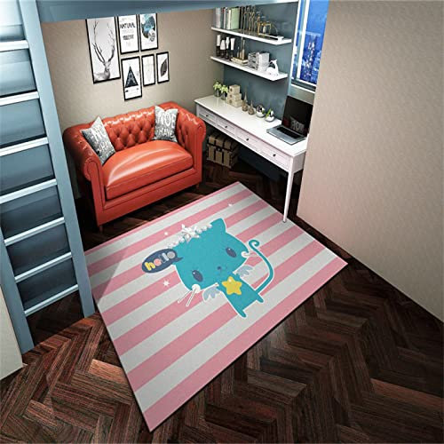 Auslegware Teppichboden Anti allergisch Jugendzimmer Komplett Set Rosa Kinderzimmer-Teppich Bequemer Niederflor-Stoff Mit Rutschfester Unterseite Teppich Bad 160 x 230 cm