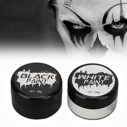 Dioche Halloween Cosplay SFX Make-up, Schminkset Schwarz und Weiß Hochpigmentierte Gesichtsfarbe für DIY Cosplay Themenpartys für Erwachsene Full Coverage Face Paint Fx Make Up