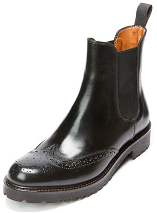 BRITISH PASSPORT | Chelsea-Stiefel für Damen aus hochwertigem Kalbsleder mit leichter Sohle, mit Schwalbenschwanzdekoration und gestanzten Details, hergestellt in Italien