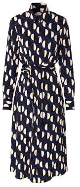 Seidensticker Damen Blusenkleid Midi - Blusenkleid mit Bindegürtel und Hemdblusenkragen - Regular Fit - Langarm – Baumwollmischung