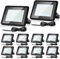 Cecaylie 10er 30W LED Strahler Außen, Fluter 6000K Kaltweiß 2550LM Scheinwerfer IP66 Wasserdicht Flutlicht Außenstrahler Außenleuchte für Werkstatt Garage Garten