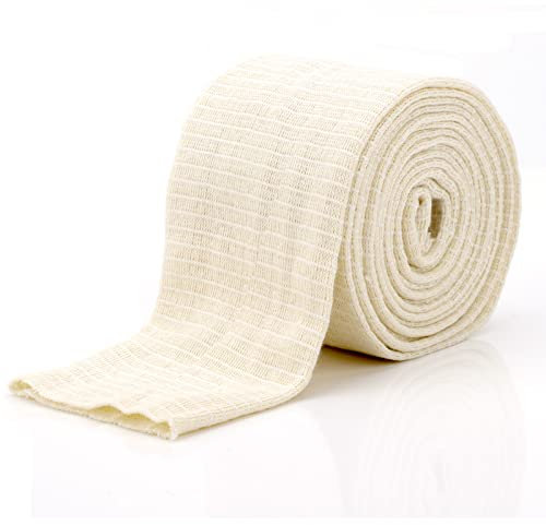 Elastic Tubular Support Bandage Sport Bandages Washable & Reusable for Large Knee Support Bandage Medium Thigh, Cotton Spandex White
