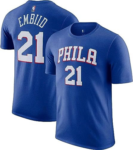 Jimmy Butler Miami Heat NBA Kids Youth 8-20 Black Icon Edition Player T-Shirt, Joel Embiid Philadelphia 76ers Blau, M