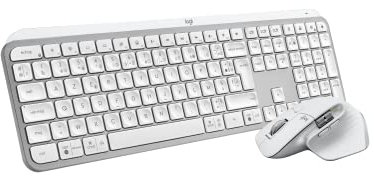 Logitech MX Keys S + MX Master 3S - Clavier et Souris sans Fil Performance rétroéclairés, Frappe Fluide, défilement Rapide, Bluetooth, USB-C, Windows, Linux, Chrome, Mac, AZERTY Français - Pale Grey