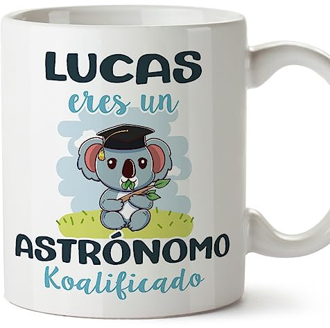 MUGFFINS Tazas Personalizadas para ASTRÓNOMO - En Español - Koalificados Personalizados - 11 oz / 330 ml - Regalo Personalizable original y divertido