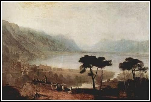 Paint by Numbers for Adult The Lake Geneva Seen from Montreux Painting by Joseph Mallord William Turner Paint by Numbers Kit for Kids and Adults