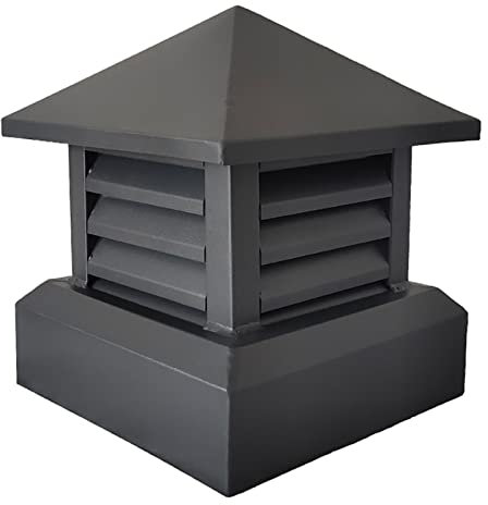LTLWSH Entlüftungshaube Dachentlüfter, Villa Dach Aluminium-Legierung Schornstein Kappe, Quadratische Lüftung Abgashaube, Shutter Regen Kappe,45cm/17.7x17.7in