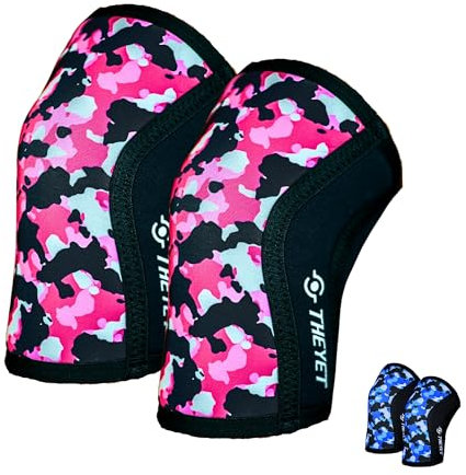 Theyet Genouillères Crossfit et Musculation 7mm | Compression Néoprène pour Femmes et Hommes | Protections Sportives pour Genoux Confortables Fitness, Powerlifting, Gym, Haltérophilie