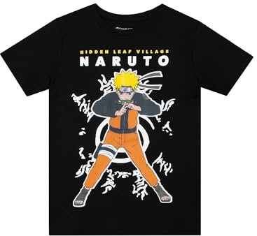 Naruto T-Shirt | Boys Tshirt | Uzumaki Anime T Shirt | Anime Clothes | Black | 6-7 Years