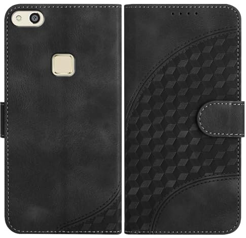 JayModCase Cover per Huawei P10 Lite,Flip Custodia in Pelle PU con Kickstand Porta Carte Magnetica Chiusa Custodia per Huawei P10 Lite (Nero)
