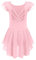 Arshiner Kinder Ballettkleidung Mädchen Baumwolle Tanztrikot Kurzarm Ballettkleid Rosa Ballettanzug Ballerina Kleid mit Irregulär Rock Tütü 160/9-10 Jahre