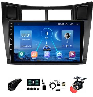 BOJONTN 9 Pollici Android 12 Auto Stereo Radio 2 DIN per Toyota Yaris 2005-2012 con Telecamera Posteriore Comandi al Volante Bluetooth GPS Car Play Senza Fili (Size : S200 2+32G)