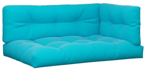 vidaXL Palettenkissen 3-TLG., Sitzkissen UV-Beständig Wasserfest, Palettenpolster Kissen für Gartenmöbel, Palettensofa Polster, Türkis Stoff