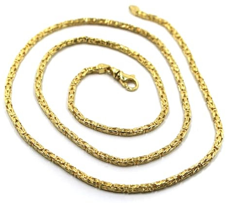generico Kette aus 18 Karat Gelbgold, 750, Königskette, solide, Stärke 2,4 mm, Länge 60 cm., 60 CM, Gold, Kein Edelstein