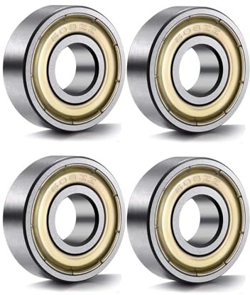 AnaTI 4 Stücke Kugellager 608ZZ, Kugellager 8x22x7, Metall Double Shielded Miniatur Rillenkugellager für Skateboard Roller Inline Skates