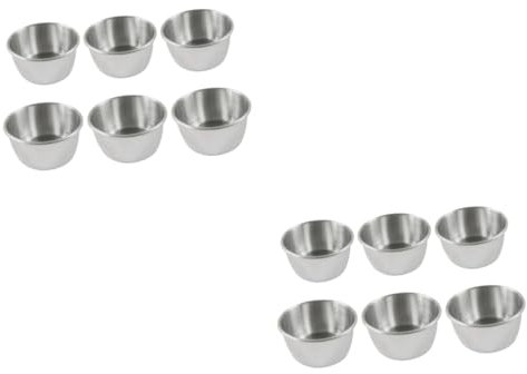 Cabilock 12 Pièces tasse de sauce piquets de tente pour sol dur bols à tremper dessert huilier bidon petrole plat de trempette ustensiles de cuisine coréen ketchup Coupe Acier inoxydable