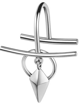 ZS 1 Stück Edelstahl Fake Lippenring, Cyberpunk Non-Piercing Lippenpiercing Eskimo Piercing Lippe Faux Körperpiercing Schmuck Für Frauen Männer (Kreuzkreisanhänger)