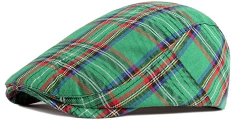meioro Herren gestreifter Karierter Newsboy Hut Cabbie Beret Ivy Flat Cap Verstellbare Gatsby Hut Jagd Fahren Verstellbare Kappe