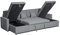 Bonded Leather Sofa Bed - U Shaped 4 Seater Fabric Sofas For Living Room Furniture - Pull Out Suite & Convertable Settee With Storage - (Grey Fabric, Left Hand Side)