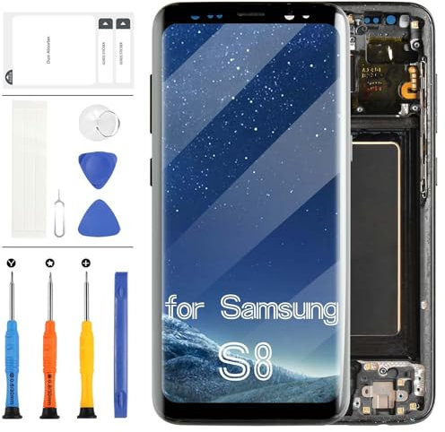 INCELL Écran LCD pour Samsung Galaxy S8 G950 G950 Écran LCD de remplacement pour G950F SM-G950F Écran tactile Digitizer Kit de montage complet Noir avec cadre
