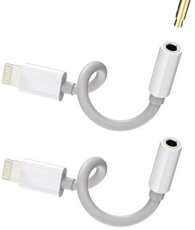 Lightning to 3.5mm Adapter(2pack)for iPhone 14 Aux Headphone Audio Jack Cable Adaptor for Apple MFi Certified Lighting Cord Earphones Port Connector Car Splitter for iPad Dongle Accessories converter
