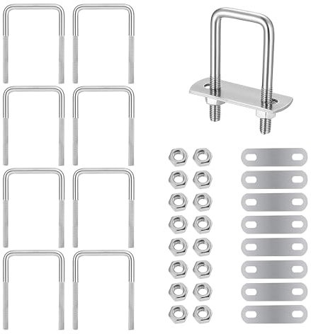 8 Pz Bulloni A U M6 50x80 Mm 304 Cavallotto A U Inox Con Dado Telaio E Bulloni Di Fissaggio In Acciaio Inox 304 Per Traino Auto Navi Riparazione