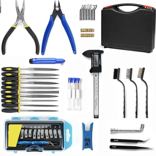 78 PCS 3D Printing Accessory Tools, 3D Printer Tool kit, Nozzle Cleaning Kit, Repair Tool, Installation Disassembly Tool for 3D Printer, Essential Tool Box, Pliers, Brushes