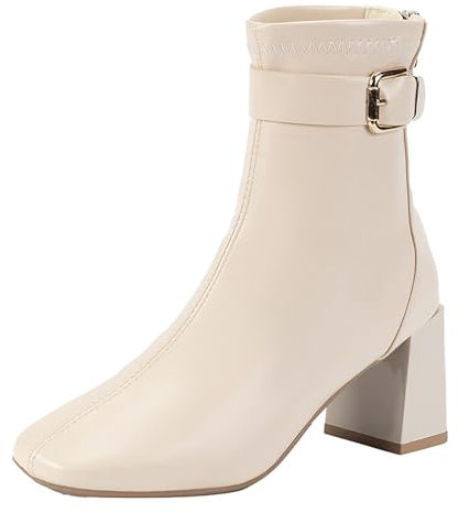 Generico Stivaletti da Donna con Tacco, Stivali Corti Donna Morbidi Eleganti, Tronchetti Classici Stivaletti Corti Vintage Stivali Texani Donna Casual Chelsea Boots Donna