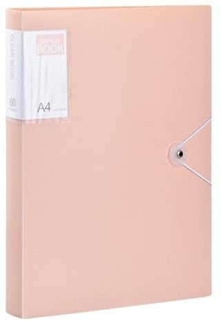 Ehuihuan A4 Sichtbuch PP, Präsentationsmappe mit 60 Transparenten Hüllen, 31x24cm, Rosa