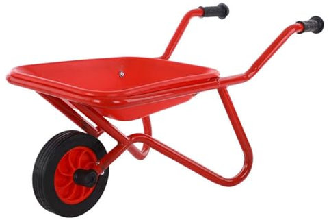 YHWKGZ Schubkarre, Kinder-Handwagen aus Metall, mit Gummi-Handgriffen, Kinder Drinnen/draußen, Einfacher Garten-Kippwagen Mit Rädern(Rosso)
