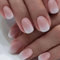 Kotkiddy Lot de 24 faux ongles courts français à coller - Rose et blanc - Motifs dégradés - Courts carrés - Brillants