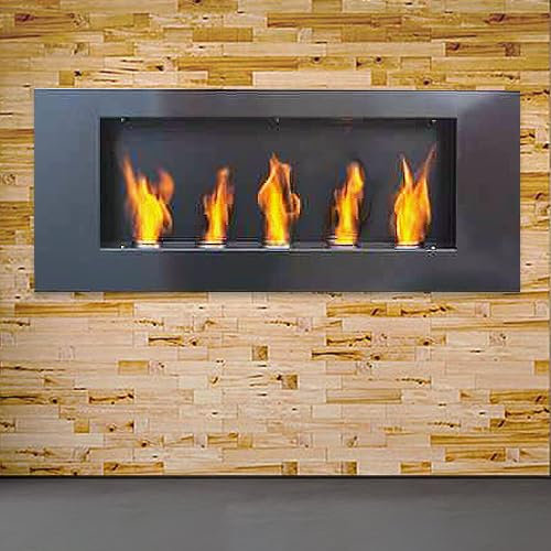 Gelkamin Ethanolkamin Schwarz Gel-Kamin 110cm Wandkamin Brenngel Metallkamin