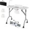 RELAX4LIFE Table Manucure avec Aspirateur, Table Manucure Pliante | Portable avec Sac | roulettes | Lampe de Table LED USB | Coussin de Poignet Amovible | Collecteur de Poussière | Motif Fleur