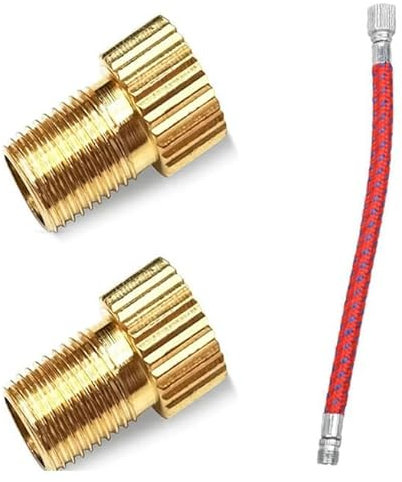 2pcs Presta Valve Adapter and 1Pcs Bicycle pump hose,Bike Pump Adaptor,Bike Pump Adapter Converter,Presta to Schrader Valve Adapter,Rubber Inner Ring,Inflate Bike Tyre with Standard Pump or