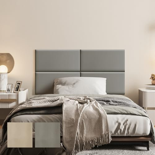 LELEFIDO Pannello Murale Autoadesivo Imbottito - Rivestimento Murale in Similpelle, Morbido e Impermeabile, Facile da Installare, Ideale per Testiera Letto e Decorazione Pareti, 60×30×3CM - 1 Pezzo