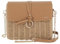 flora & co Sac Bandoulière Chaîne Femme en Paille - Besace De Plage Été Rotin Tressé - Bohème Tendance - Beige Taupe
