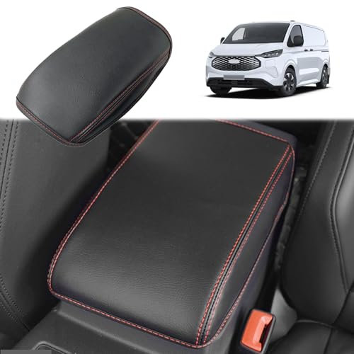 GAFAT Kompatibel mit 2022-2025 Ford Tourneo Custom Transit Custom | V.W Caddy 5/ Touran 2 5T Armlehnenbezüge, Mittelkonsole Armlehne Abdeckung Kissen, Polster Schutz, PU Mikrofaser Leder