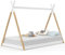 IDMarket Tipi-Bett für Kinder, 90 x 190 cm, mit Lattenrost, Holz und Weiß