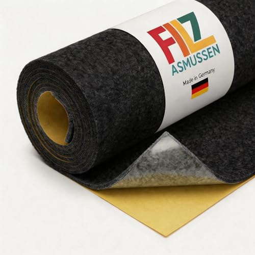 Filz Asmussen - Premium Filz selbstklebend Meterware 1mx1,55m für Ausbau Camper Filz & Wohnmobile geeignet für VW T4 T5 T6 Fiat Ducato usw. Filzstoff, Nadelfilz, Bastelfilz, DIY - Schwarz