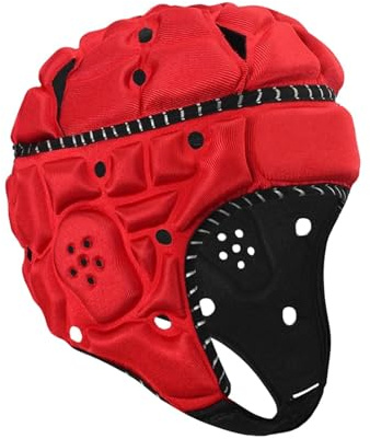Amagogo Casque de Rugby pour Enfants, Protection de Tête, équipement de Football Américain pour Lanceurs, Rouge