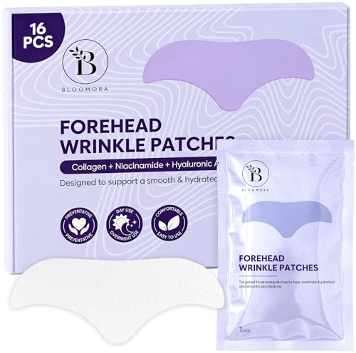 Parches Antiarrugas Nocturnos – Parches para Arrugas Faciales con Ácido Hialurónico, Péptidos y Colágeno – Forehead Wrinkle Patches de Hidrogel para Hombre y Mujer (16 Unidades) - GEN2
