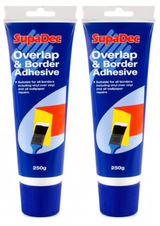 2 x Wallpaper Overlap & Border Adhesive - Ready To Use Decorating & Wallpaper Repair Adhesive - 250g Tube