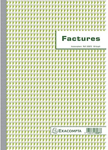 EXACOMPTA Manifold Factures avec mention TVA 29,7x21cm 50 feuillets dupli