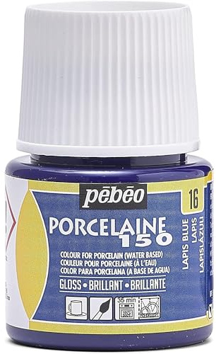Pebeo Porcelaine 150, Water-Based High-Gloss Porcelain Paint, 45 ml Bottle - Lapis Blue