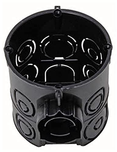 Kopp Schalterdose Unterputz, Durchmesser 60 mm, Geräteschrauben-Abstand 60 mm, Dosentiefe 65 mm, Farbe schwarz, 354100001
