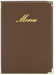 Speisekarte Classic Securit A5 braun Prägung: Menu Menükarte Speisekarte Bar