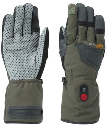 30seven Beheizbare Jagd-Handschuhe Abnehmbarer Schießfinger wasserfeste Handschuhe Winter Vollfinger-Handschuhe für Damen und Herren, Grün, 10 - L