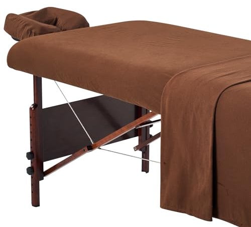 Master Massage Deluxe-Bezug für Massageliegen, Flanell, Schokoladenbraun, 3-teilig