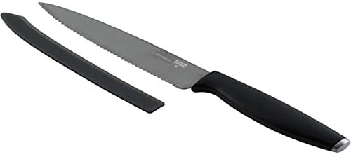 KUHN RIKON Colori Cuchillo de Cocina de Sierra de Titanio, Negro, Metal, 20.3 x 2 x 0.5 cm